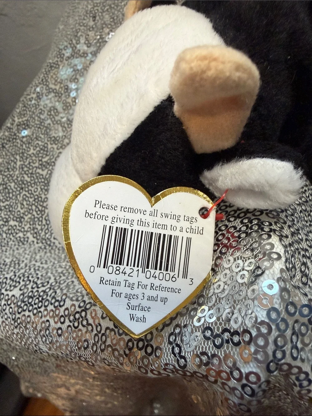 NWT Daisy the Cow Ty Beanie Baby Plush with Heart Tag